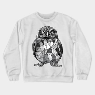 Cute Little Owl Geometric Sketchy Art Crewneck Sweatshirt